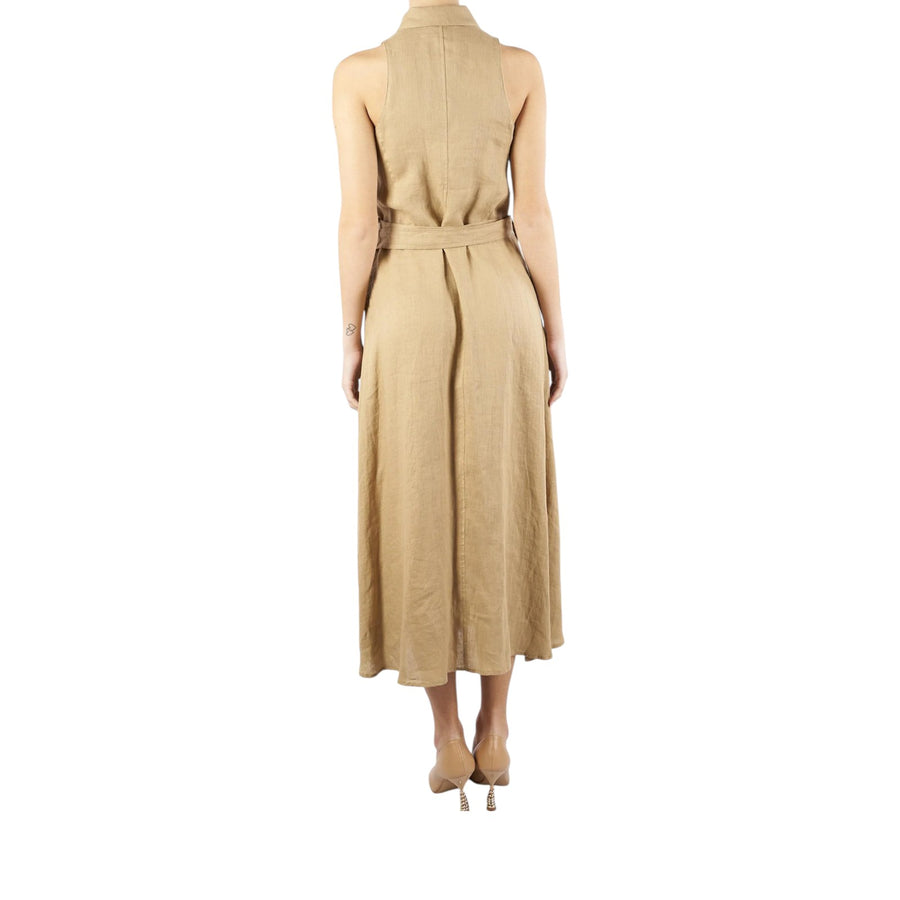 Abito donna chemisier Beige in lino