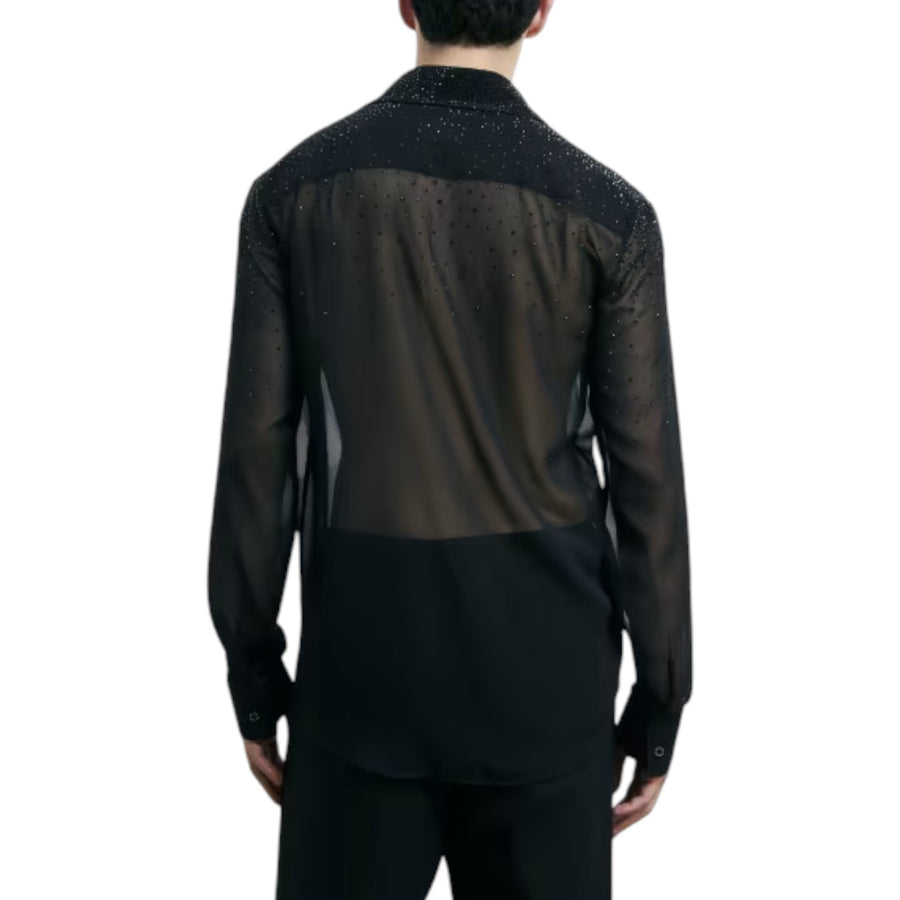 Camicia uomo leggera fluida con strass