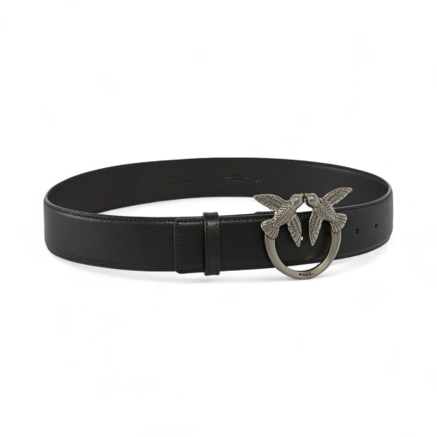 Cintura alta Love Birds in pelle 4cm