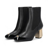 Stivaletti donna in pelle con logo