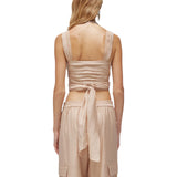Top donna in lyocell e pizzo