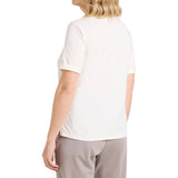 T-shirt donna con scollo ricamato