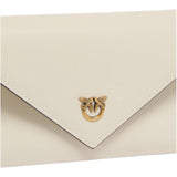 Borsa donna a bustina piccola in pelle liscia con logo Love Birds