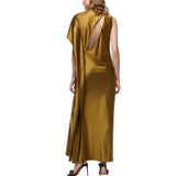 Abito Donna lungo monospalla in satin