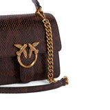 Borsa donna a mano Mini Love Bag One Top Handle Light in pelle con stampa pitone