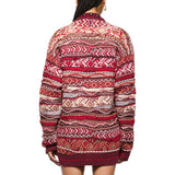 Cardigan donna oversize iconic jacquard