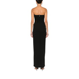 Abito donna lungo a fascia con corpetto e spacco