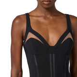 Abito donna in crêpe leggero con tulle