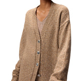 Cardigan donna in tessuto bouclé con strass