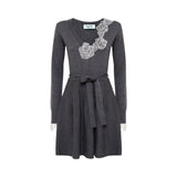 Abito donna in lana e pizzo