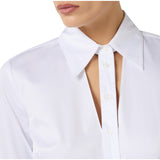 Camicia donna in cotone con cut-out e ricami
