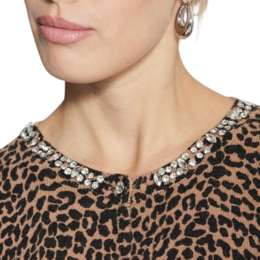 Cardigan donna con stampa animalier
