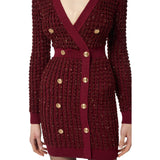 Abito donna in maglia bouclé con paillettes