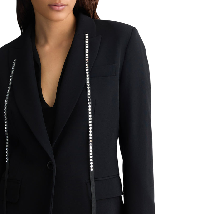 Blazer donna nero con strass