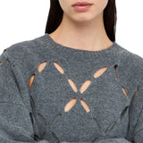 Maglia donna 100% lana con cut-out