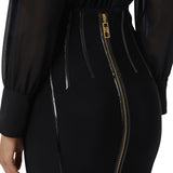 Gonna donna in neoprene con dettagli corsetto