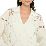 Maglia donna 100% lana con ricami gioiello