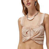 Top donna in lyocell e pizzo