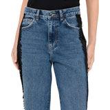 Jeans donna straight con pizzo