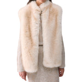 Gilet donna in pelliccia sintetica con cintura