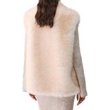 Gilet donna in pelliccia sintetica con cintura