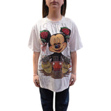 T-shirt donna con stampa e paillettes