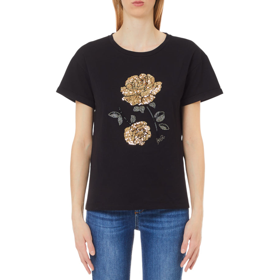 T-shirt donna con paillettes