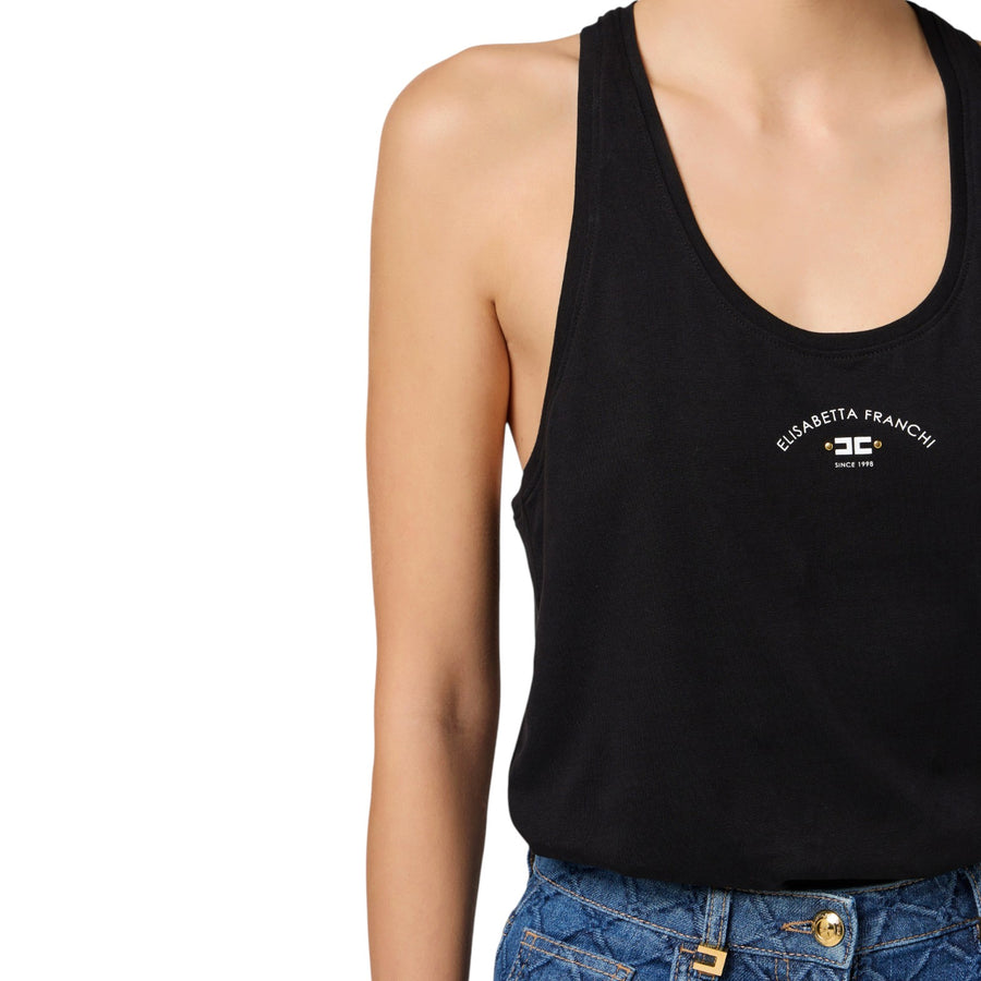 Canotta donna in jersey con logo
