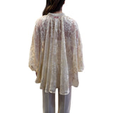 Blusa donna ampia in raso devorè floreale