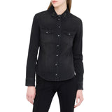 Camicia donna in denim con strass