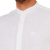 Camicia uomo in lino con colletto alla coreana