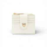 Portafoglio piccolo in pelle liscia con logo