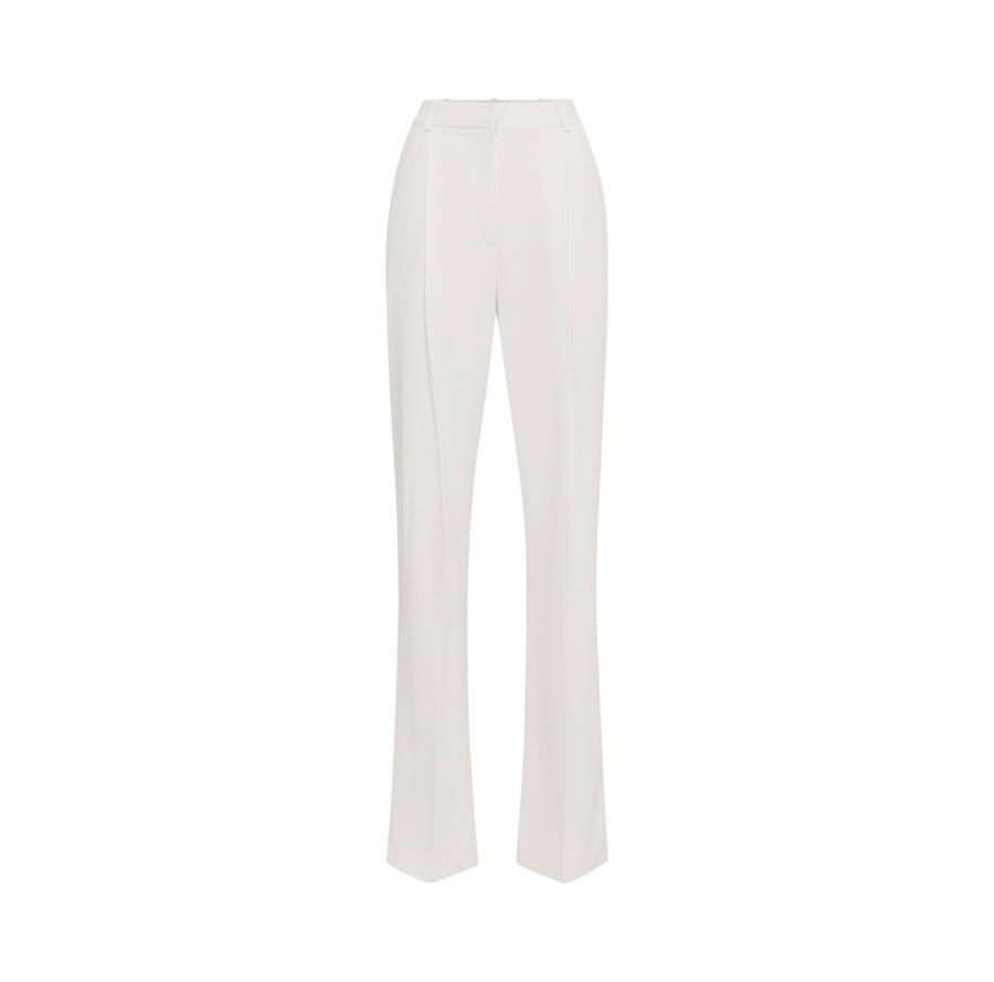Pantaloni donna  in crêpe con dettagli in raso