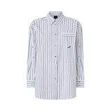 Camicia donna a righe con taschino a contrasto