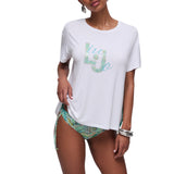 T-shirt donna con inserto stampato
