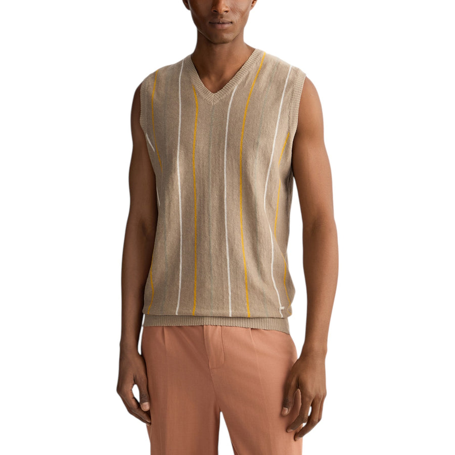 Gilet in lino e cotone