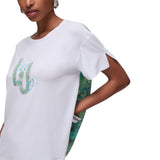 T-shirt donna con inserto stampato
