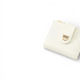 Portafoglio piccolo in pelle liscia con logo