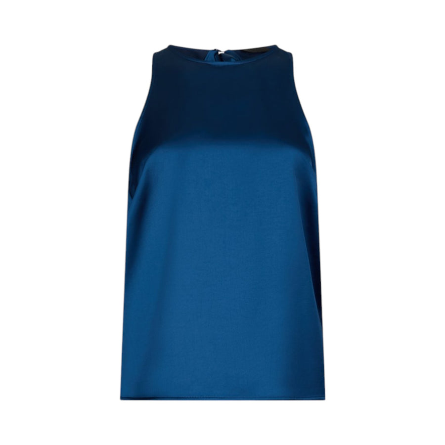 Top donna blu con fiocco