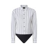 Camicia donna bodysuit a righe verticali