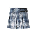 Minigonna donna con motivo check e paillettes
