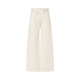 Pantalone donna straight con cintone asimmetrico