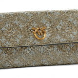 Portafoglio donna in pelle full strass con tracolla