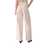 Pantalone donna straight con cintone asimmetrico