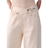 Pantalone donna straight con cintone asimmetrico