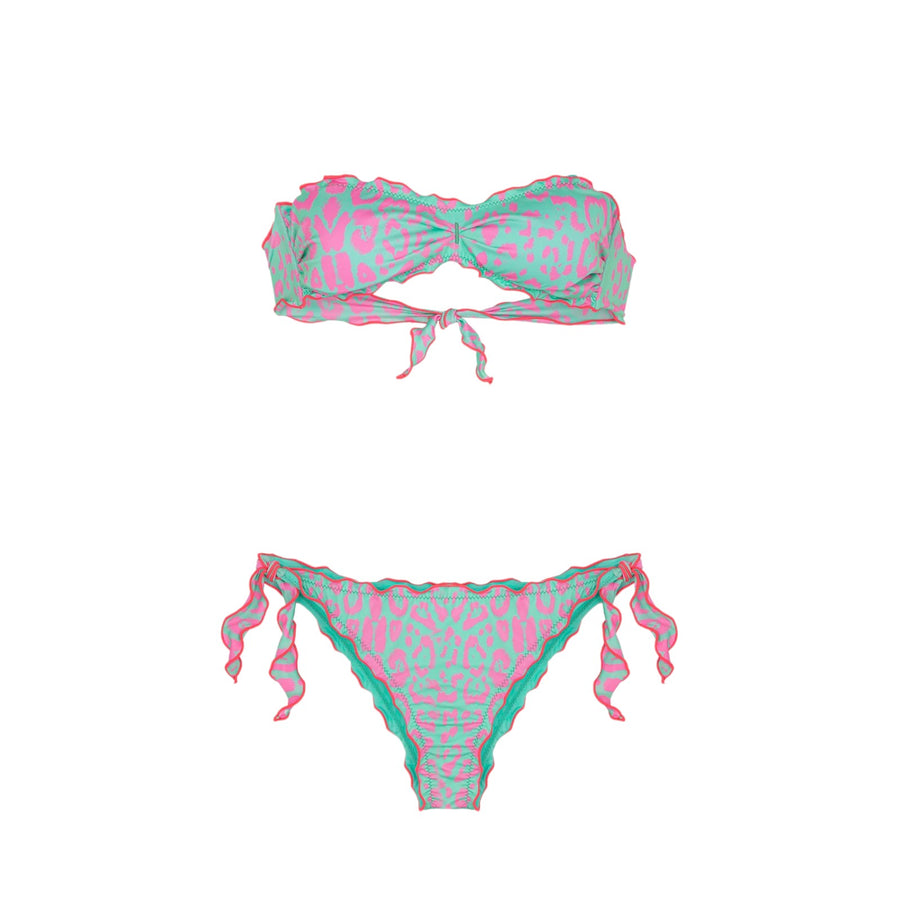 Bikini fascia e slip nodi regolabile frou frou spotted donna