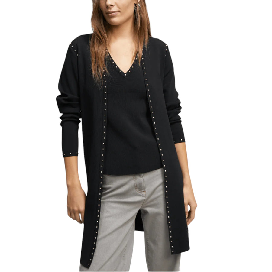 Cardigan donna lavorato a maglia nero