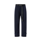 Pantaloni donna loose fit con cintura annodata