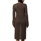 Cardigan donna lungo di cotone traforato