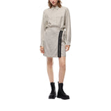 Abito donna corto chemisier con stampa pois e pizzo